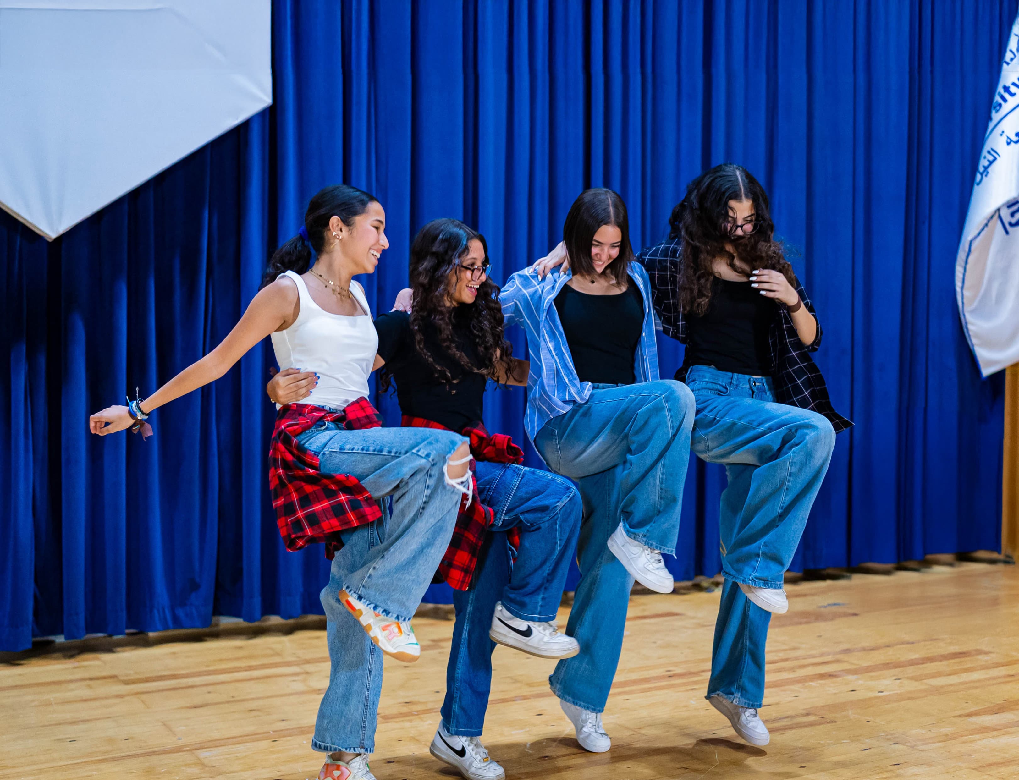 NIMUN students dancing during a conference moment